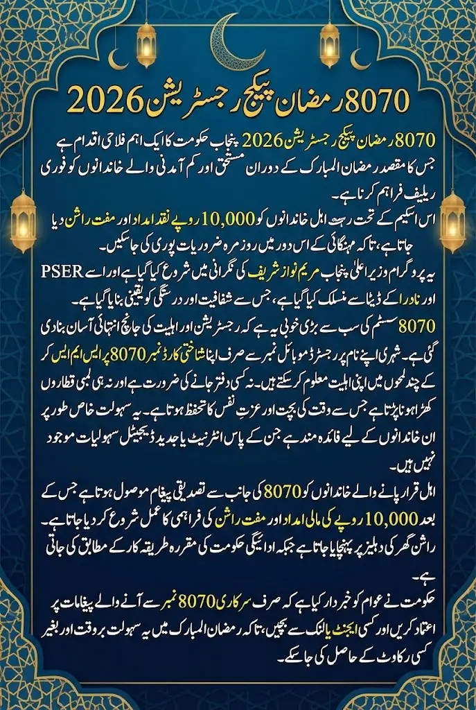 8070 Ramzan Package Registration 2026