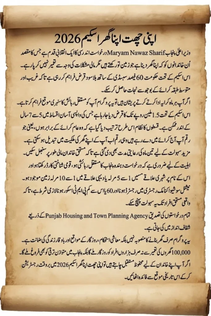 Apni Chhat Apna Ghar Scheme 2026